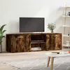 Image de vidaXL Meuble TV chêne fumé 120x34x37 cm bois d'ingénierie833556