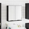 Image de vidaXL Vidaxl Armoire À Miroir De Salle De Bain Noir Bois D'ingénierie