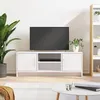 Image de vidaXL Meuble TV blanc 102x30x37,5 cm bois d'ingénierie823253