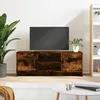 Image de vidaXL Vidaxl Meuble Tv Chêne Fumé 102x30x37,5 Cm Bois D'ingénierie