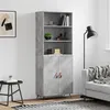 Image de vidaXL Buffet haut Gris béton 69,5x34x180 cm Bois d'ingénierie3189225