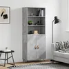 Image de vidaXL Buffet haut Gris bÃ©ton 69,5x34x180 cm Bois d'ingÃ©nierie