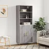 Image de vidaXL Buffet haut Sonoma gris 69,5x34x180 cm Bois d'ingénierie3189243