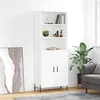 Image de vidaXL Buffet haut Blanc 69,5x34x180 cm Bois d'ingénierie