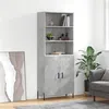 Image de vidaXL Buffet haut Gris béton 69,5x34x180 cm Bois d'ingénierie3189265