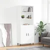 Image de vidaXL Buffet haut Blanc 69,5x34x180 cm Bois d'ingénierie