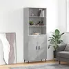 Image de vidaXL Buffet haut Gris béton 69,5x34x180 cm Bois d'ingénierie