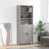 Image de vidaXL Buffet haut Sonoma gris 69,5x34x180 cm Bois d'ingénierie