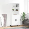 Image de vidaXL Buffet haut Blanc 69,5x34x180 cm Bois d'ingénierie