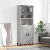 Image de vidaXL Buffet haut Gris béton 69,5x34x180 cm Bois d'ingénierie3189281