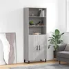 Image de vidaXL Buffet haut Sonoma gris 69,5x34x180 cm Bois d'ingénierie3189283