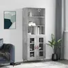 Image de vidaXL Buffet haut Gris béton 69,5x34x180 cm Bois d'ingénierie3189289