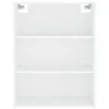 Image de vidaXL Buffet haut Blanc 69,5x34x180 cm Bois d'ingÃ©nierie