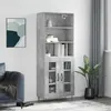Image de vidaXL Buffet haut Gris béton 69,5x34x180 cm Bois d'ingénierie
