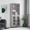 Image de vidaXL Buffet haut Sonoma gris 69,5x34x180 cm Bois d'ingénierie3189315
