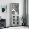 Image de vidaXL Buffet haut Gris béton 69,5x34x180 cm Bois d'ingénierie3189329