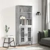 Image de vidaXL Buffet haut Gris béton 69,5x34x180 cm Bois d'ingénierie