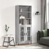 Image de vidaXL Buffet haut Sonoma gris 69,5x34x180 cm Bois d'ingénierie