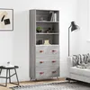 Image de vidaXL Buffet haut Sonoma gris 69,5x34x180 cm Bois d'ingénierie