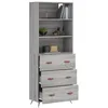 Image de vidaXL Buffet haut Sonoma gris 69,5x34x180 cm Bois d'ingÃ©nierie