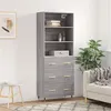Image de vidaXL Buffet haut Sonoma gris 69,5x34x180 cm Bois d'ingénierie3189363