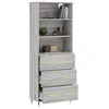 Image de vidaXL Buffet haut Sonoma gris 69,5x34x180 cm Bois d'ingÃ©nierie