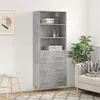 Image de vidaXL Buffet haut Gris béton 69,5x34x180 cm Bois d'ingénierie3189369
