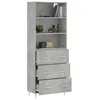 Image de vidaXL Buffet haut Gris bÃ©ton 69,5x34x180 cm Bois d'ingÃ©nierie