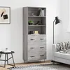 Image de vidaXL Buffet haut Sonoma gris 69,5x34x180 cm Bois d'ingénierie