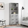 Image de vidaXL Buffet haut Gris béton 69,5x34x180 cm Bois d'ingénierie3189385