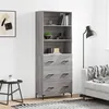 Image de vidaXL Buffet haut Sonoma gris 69,5x34x180 cm Bois d'ingénierie