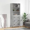 Image de vidaXL Buffet haut Gris béton 69,5x34x180 cm Bois d'ingénierie3189393