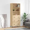 Image de vidaXL Buffet haut Chêne sonoma 69,5x34x180 cm Bois d'ingénierie