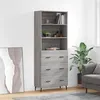 Image de vidaXL Buffet haut Sonoma gris 69,5x34x180 cm Bois d'ingénierie