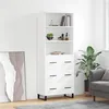 Image de vidaXL Buffet haut Blanc 69,5x34x180 cm Bois d'ingénierie