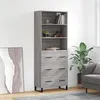 Image de vidaXL Buffet haut Sonoma gris 69,5x34x180 cm Bois d'ingénierie3189411