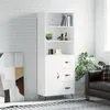 Image de vidaXL Buffet haut Blanc 69,5x34x180 cm Bois d'ingénierie3189413