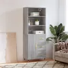 Image de vidaXL Buffet haut Sonoma gris 69,5x34x180 cm Bois d'ingénierie3189427
