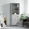 Image de vidaXL Buffet haut Gris béton 69,5x34x180 cm Bois d'ingénierie3189441