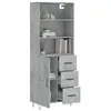 Image de vidaXL Buffet haut Gris bÃ©ton 69,5x34x180 cm Bois d'ingÃ©nierie