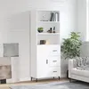 Image de vidaXL Buffet haut Blanc 69,5x34x180 cm Bois d'ingénierie3189461