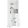 Image de vidaXL Buffet haut Blanc 69,5x34x180 cm Bois d'ingÃ©nierie