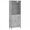 Image de vidaXL Buffet haut Gris bÃ©ton 69,5x34x180 cm Bois d'ingÃ©nierie