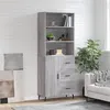 Image de vidaXL Buffet haut Sonoma gris 69,5x34x180 cm Bois d'ingénierie