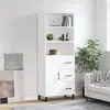Image de vidaXL Buffet haut Blanc 69,5x34x180 cm Bois d'ingénierie
