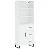Image de vidaXL Buffet haut Blanc 69,5x34x180 cm Bois d'ingÃ©nierie