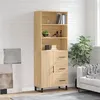 Image de vidaXL Buffet haut Chêne sonoma 69,5x34x180 cm Bois d'ingénierie