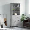 Image de vidaXL Buffet haut Gris béton 69,5x34x180 cm Bois d'ingénierie