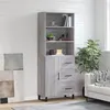 Image de vidaXL Buffet haut Sonoma gris 69,5x34x180 cm Bois d'ingénierie
