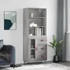 Image de vidaXL Buffet haut Sonoma gris 69,5x34x180 cm Bois d'ingénierie3189483